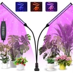 BOOTEEK Lampe Plante Interieur, 126 LEDs Lampe Horticole LED Spectre Complet Lampe de Croissance, 2 Têtes Lampe de Plante Avec Minuterie 3/9/12H, 10 Luminosités, 3 Modes Lampe Croissance Plante