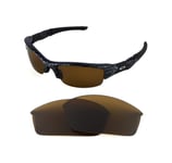 NEW POLARIZED REPLACEMENT BRONZE LENS FOR OAKLEY FLAK JACKET SUNGLASSES