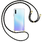 Collier pour Huawei P Smart Pro 2019 noir+or (O) Etui Coque antichoc avec cordon