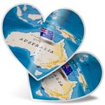 2 x Heart Stickers 15 cm - Australia World Map Flag #44172