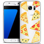 Caseink - Coque Housse Etui pour Samsung Galaxy S7 [Crystal HD Collection Foodie Design Pizza - Rigide - Ultra Fin - Imprimé en France]