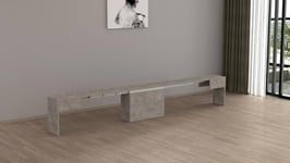 Dmora - Banc Ubertino, Siège pour Table à Manger, Banc Simple Extensible, 290x25h45 cm, Gris