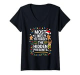 Womens Most Likely To Forget The Hidden Presents Shirt Christmas V-Neck T-Shirt