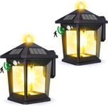 2 Pieces Applique Solaire Exterieur,Lampe Solaire Murale Avec Detecteur De Mouvement,3 Modes Ip65 Etanche,Eclairage De Securite D'Exterieur Pour Jardin Garage Patio