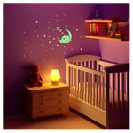 Stickers adhésifs Phosphorescent | Stickers adhésifs Phosphorescent pour prise et interrupteur| Sticker Autocollant Lumineux Mouton endormi sur la lune - Décoration murale fluorescente | 25 x 25 cm