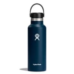 HYDRO FLASK - Gourde Isotherme 532 ml (18 oz) - Bouteille Inox à Isolation Sous Vide - Bouchon Antifuite et Revêtement par Poudre - Sans BPA - Ouverture Standard - Indigo