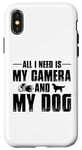 Coque pour iPhone X/XS Tout ce dont j'ai besoin, c'est de mon appareil photo et de mon chien, maman, papa, garçons et filles