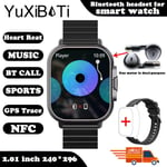 2024 Smart Watch 2 In 1 Kuulokkeilla Älykello Bluetooth Call Miesten Kello Gps Track Sykemittari Toista Musiikkia Smartwatch_68Black steel strip_Headphone Watch