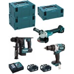 Makita - Kit MK310RTJ (DHR171 DHP481 DGA504 2 x 5,0 Ah DC18RC makpac 2 2 x makpac 3)