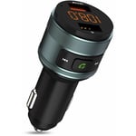 Soekavia - Transmetteur fm, Transmetteur d'autoradio qc 3.0 Adaptateur de radio fm Bluetooth sans fil pour voiture avec deux chargeurs usb Prise en