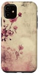 Coque pour iPhone 11 Rose grunge douce subtile florale vintage