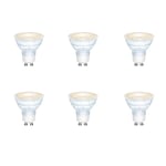 Smart GU10 2200-6500 Kelvin 380 Lumen Light Bulb in Clear 6 Pack