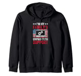 I'm My Family's Unpaid Tech Support US American Flag Zip Hoodie