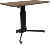 AeroTable, Enkeltben hæve-/sænkebord, firkantet, mørk natur/sort, H120x120x60 cm, valnød