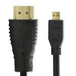 Câble HDMI (3m, micro HDMI) pour ODYS Evolution 12 / Space / Vito / Windesk X10 / Winpad V10, 10, 12 / Wintab 10