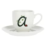 La Porcelaine Blanche - Tasse à café avec Soucoupe Lettre 'A' dans Une boîte Cadeau - Solotua - Mobilier Maison, thé, café et Petit-déjeuner - Porcelaine - 90 CC