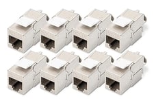 DIGITUS Keystone Module Cat-6A Blindé - 8 pièces - RJ45 Femelle - 500 MHz 10GBase-T - AWG 26-22 - Montage sans Outils