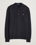 Fred Perry Knitted Long Sleeve Polo Navy