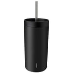 Stelton To Go Sip termomugg med sugrör 40 cl, svart