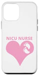 Coque pour iPhone 12 mini Pink Heart Baby Feet NICU Nurse ICU Néonatal