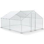 Enclos Juskys 3 x 4 x 2 m — Poulailler en métal Accessible d'une Surface de 12 m² avec Porte et verrou — Enclos pour Poules, Petits Animaux et Plantes