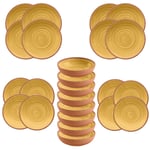 Rustic Swirl - YELLOW - Melamine 24 Piece Outdoor Dinnerware - Set for 8