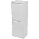 [en.casa] - Poubelle de recyclage murale Sollentuna à 2 bacs amovibles 93 x 33 x 25 cm blanc