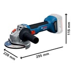 Bosch Professional 18V System meuleuse angulaire sans-fil GWS 18V-8 (diamètre de disque 125 mm, avec 2 batteries GBA 4,0 Ah, chargeur GAL 18V-40, L-BOXX)