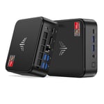 E3B Mini PC Ryzen 7 5825U(Jusqu'à 4,5 GHz,8C/16T),32 Go DDR4 512 Go SSD Micro Ordinateur Bureau, AMD Radeon RX Vega 8 PC pour Bureau/Home Cinéma/Affaires/Voyage【WiFi 6/Buetooth 5,2/DP+HDMI+USB-C】