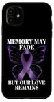Coque pour iPhone 11 La mémoire peut s'estomper mais notre amour reste la sensibilisation à la maladie d'Alzheimer