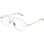 Lunettes de soleil Bottega Veneta  BV1302O Cadres Optiques, Argent/Transparent, 57 mm