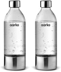 Aarke 800ml PET Bottles 2-Pack for Sparkling Water Maker, BPA Free, Steel Detail