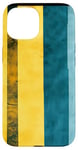 Coque pour iPhone 15 Jaune Art Déco Rayé Vintage Michigan Bleu Maïs Rétro