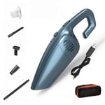 NCBH Portable Handheld Vacuum Cleaner 7000pa Suction Powerful Handheld Vacuum Cleaner with Power Cord, HEPA Filter, Long Hose, Extension Tube for Home, Car and Pet,Cyan,Wired(A)