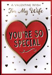 Happy Valentine's Day Card For My Wife You're So Special Gold Foil Hearts