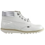 Kickers Throwback Ankle Womens White Boots Leather - Size UK 6.5