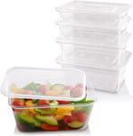 Sabco - 50pcs 750ml Clear Plastic Microwave Containers With Lids - Food...