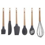 BERGNER Bake Lovers - 6 Ustensiles de cuisine en silicone Game des ustensiles - tête de silicone - pâte + cuillère roulée + pinceau/pinceau + cuillère solide + grande spatule + grattage