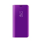 TANYO Case Compatible with Google Pixel 4a, Perspective Luxury Mirror Fashion Ultra-Thin Smart Flip Phone Cover. Purple