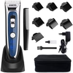 Tondeuse Cheveux Professionnelle Tondeuse Barbe Electrique avec Ecran LCD Sans Fil Rechargeable avec 7 Sabots pour Enfants Adultes