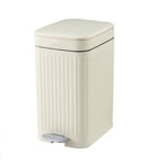 KITCHEN MOVE Aura Narrow Rectangular Pedal Bin Plastic 10L White