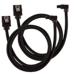 CORSAIR Premium Sleeved SATA Data Cable Set with 90_ Connectors_ Black_ 60cm