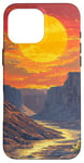 Coque pour iPhone 16 Pro Max Grand Canyon At Dawn Vintage Paysage graphique