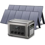 R3500 Station d'alimentation portable avec 2 panneau solaire de 400 w, batterie LiFePO4 3168 Wh avec sortie ac 3500 w, accumulateur de courant mobile