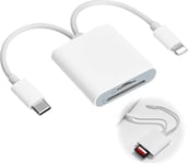 Lecteur De Carte Sd Pour Iphone/Ipad, Adaptateur Carte Sd Usb C, Adaptateur De Carte Mémoire De Photographie Avec Emplacements Pour Cartes Tf Et Sd, Compatible Avec Les Appareils Iphone, Ipad Et Usb-