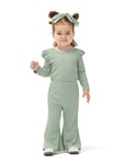 PATPAT Vêtements pour bébé femme – Body à manches longues pour bébé + pantalon évasé + bandeau pour cheveux, body bébé, combinaison enfant, cadeau pour bébé femelle, bébé femme 0-18 mois, vert, 0-3