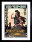 Wee Blue Coo Food Drink Vintage Ad Vermouth Cinzano Turin Italy Framed Wall Art Print