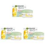 Garnier - Crème Hydratante Bio - Hydratation et Éclat Au Quotidien - Enrichi en Vitamine C et Agrumes - Pour les Peaux Sèches et Ternes - 50 ml (Lot de 3)