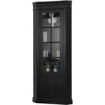 Amaretta Armoire d'angle, noir, vintage patiné, largeur 55 cm, hauteur 200 cm