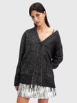 AllSaints Sabrina Wool Blend Cardigan, Black